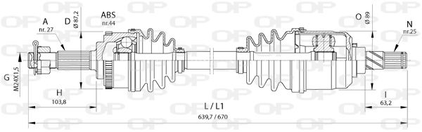 OPEN PARTS Приводной вал DRS6377.00